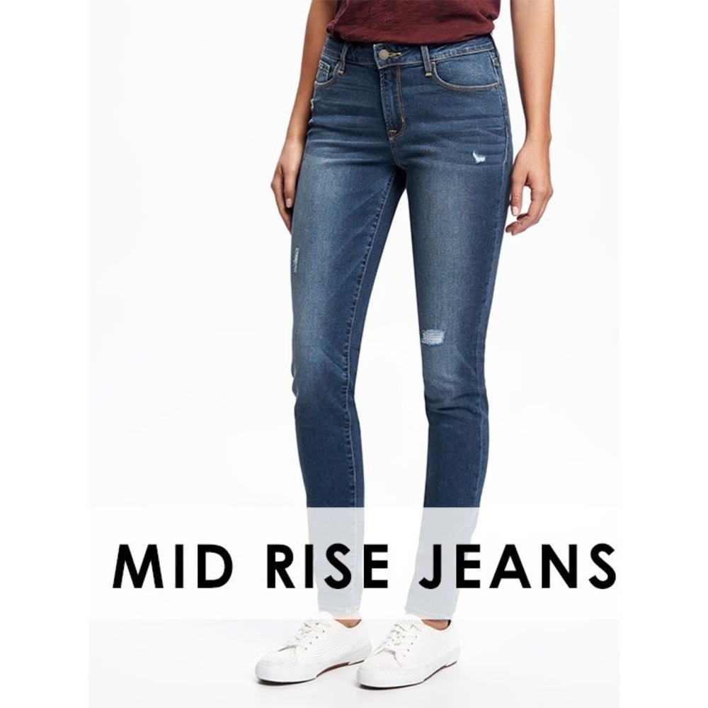 Fashion Nova Women's Classic Blue Mid-Rise Distressed Skinny Jeans Size 3 US